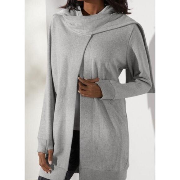 Soft Surroundings Tops - Soft Surroundings Size M Gray Go Lively Travel Wrap Hoodie Jacket Sweatshirt
